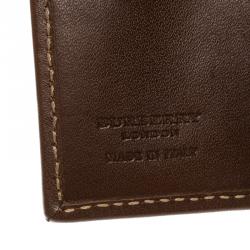Pre Owned Burberry Brown Haymarket Check PVC 6 Key Case Holder