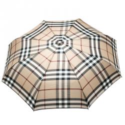 Pre Owned Burberry Beige House Check Trafalgar Packable Umbrella
