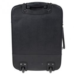Pre Owned Burberry Black London Leather Two-Wheel Suitcase