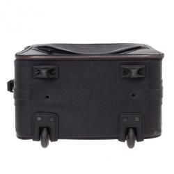 Pre Owned Burberry Black London Leather Two-Wheel Suitcase