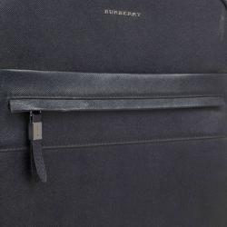 Pre Owned Burberry Black London Leather Two-Wheel Suitcase