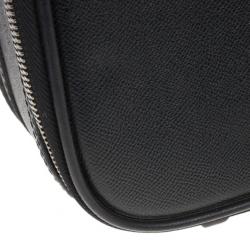 Pre Owned Burberry Black London Leather Two-Wheel Suitcase