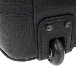 Pre Owned Burberry Black London Leather Two-Wheel Suitcase