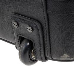 Pre Owned Burberry Black London Leather Two-Wheel Suitcase