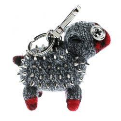Burberry Grey Studded Wendy Sheep Key Ring / Bag Charm