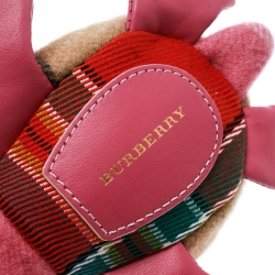 Pre Owned Burberry Turtle Pink Cashmere Embellished Key Ring / Bag Charm 