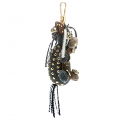 Burberry Mabel The Donkey Two Tone Wool Embellished Key Ring / Bag Charm