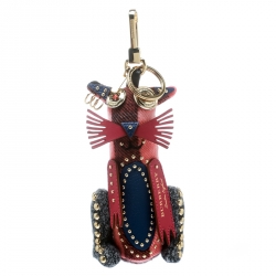 مملوكة مسبقًا دلاية حقيبة / ميدالية مفاتيح بربري روفوس القط مزخرفة كشمير