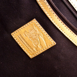 Pre Owned Burberry Gold/Beige Haymarket Check PVC and Leather Document Case