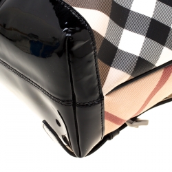 Burberry Black/Beige Nova Check PVC and Patent Leather Backpack