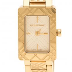 Burberry Gold Plated Steel Check BU1171 Women's Wristwatch 19 mm