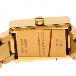 Burberry Gold Plated Steel Check BU1171 Women's Wristwatch 19 mm