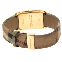 Pre Owned Burberry Gold Plated Stainless Steel BU1094 Women's Wristwatch 30 mm