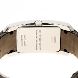 Pre Owned Burberry Silver White Stainless Steel Heritage BU1114 Women's Wristwatch 25 mm