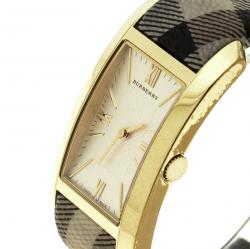 Pre Owned Burberry Gold Plated Steel Heritage BU1094 Women's Wristwatch 25 mm