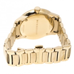 Pre Owned Burberry Gold Plated Steel BU10006 The Classic Round Gold Mantel Women's Wristwatch 40 mm