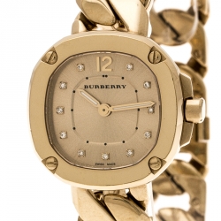 Burberry Gold Plated Diamond Bby1952 Women's Watch 24MM