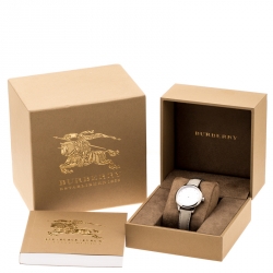 Burberry Grey Check-Stamped Stainless Steel Classic BU10105 Women's Wristwatch 32 mm