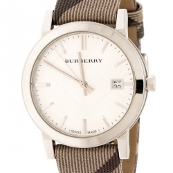 Pre Owned Burberry Silver Stainless Steel The City BU9022 Women's Wristwatch 38 mm