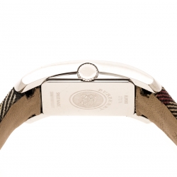 Pre Owned Burberry Black Check Engraved Stainless Steel Nova Check BU1060 Women's Wristwatch 20 mm