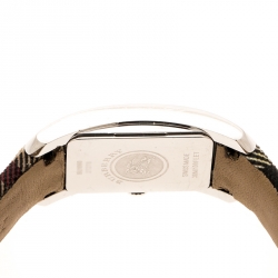 Pre Owned Burberry Black Check Engraved Stainless Steel Nova Check BU1060 Women's Wristwatch 20 mm