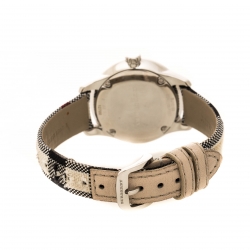 Burberry Cream Stainless Steel The classic Horseferry Check BU10103 Women's Wristwatch 32 mm