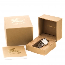Burberry Cream Stainless Steel The classic Horseferry Check BU10103 Women's Wristwatch 32 mm