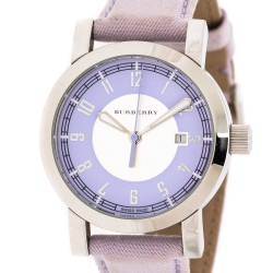 Pre Owned Burberry Lilac Stainless Steel BU7110 Women's Wristwatch 32 mm
