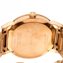 Pre Owned Burberry Bronze Rose Gold Plated Stainless Steel The City BU9039 Men's Wristwatch 38 mm