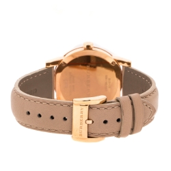 Burberry Tan Rose Gold Plated Stainless Steel Nude BU9109 Women's Wristwatch 34 mm