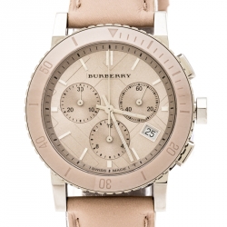 Pre Owned Burberry Beige Stainless Steel Classic BU9702 Women's Wristwatch 39 mm
