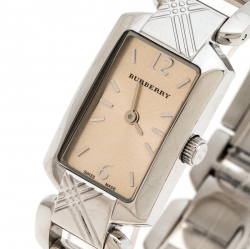 Pre Owned Burberry Copper Stainless Steel Signature BU4212 Women's Wristwatch 19MM