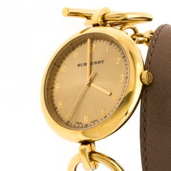 Pre Owned Burberry Gold Plated Stainless Steel Waterloo BU5308 Women's Wristwatch 39 mm