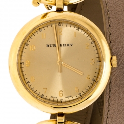 Pre Owned Burberry Gold Plated Stainless Steel Waterloo BU5308 Women's Wristwatch 39 mm