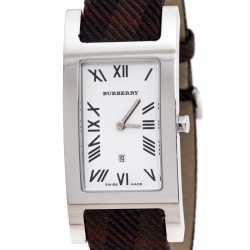 Pre Owned Burberry White Stainless Steel 14000G Women's Wristwatch 24 mm