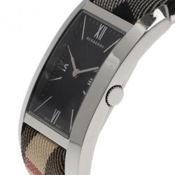 Pre Owned Burberry Black Stainless Steel Heritage Women's Wristwatch 25MM