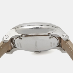 Pre Owned Burberry Champagne Stainless Steel Leather The Britain BBY1500 Women's Wristwatch 38 mm