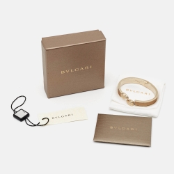 Pre Owned Bvlgari Serpenti Forever Enamel Leather Gold Tone Bracelet