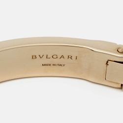 Pre Owned Bvlgari Serpenti Forever Enamel Leather Gold Tone Bracelet