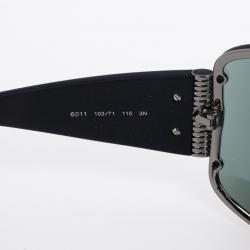 Pre Owned Bvlgari Black Shield Mask Woman Sunglasses