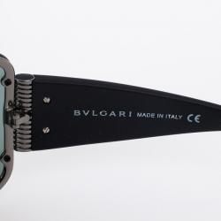 Pre Owned Bvlgari Black Shield Mask Woman Sunglasses