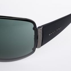 Pre Owned Bvlgari Black Shield Mask Woman Sunglasses