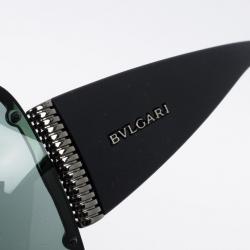 Pre Owned Bvlgari Black Shield Mask Woman Sunglasses