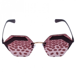 Pre Owned Bvlgari Matte Purple/ Plum Patterned Mirror 6103 Serpenteyes Geometric Sunglasses