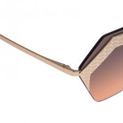 Pre Owned Bvlgari Matte Gold/ Orange Gradient  6103 Serpenteyes Geometric Sunglasses
