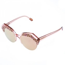 Bvlgari Rose Gold MIrrored/Pink 8203 Serpenteyes Round Sunglasses