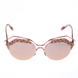 Bvlgari Rose Gold MIrrored/Pink 8203 Serpenteyes Round Sunglasses