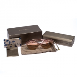 Bvlgari Rose Gold MIrrored/Pink 8203 Serpenteyes Round Sunglasses
