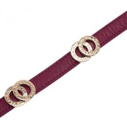 Bvlgari Leather Double Coiled Purple Bracelet S
