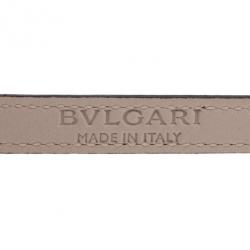 Pre Owned Bvlgari Serpenti Double Coiled Purple Leather Bracelet M